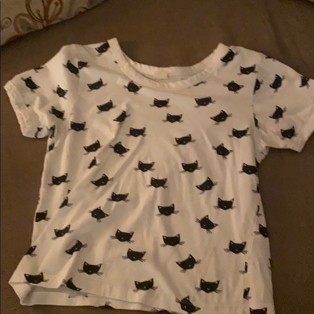 Jr black cat crop top size xs